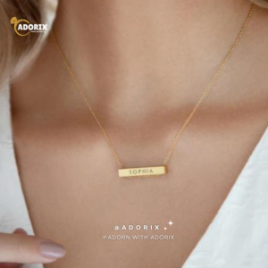 Horizontal Bar Name Necklace