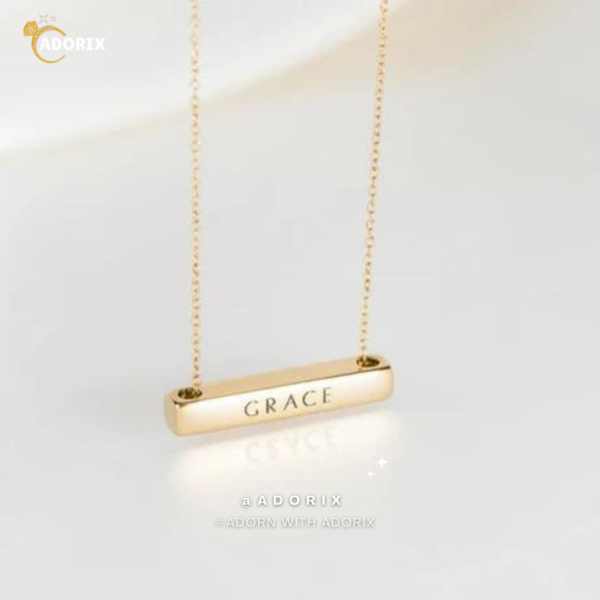 Horizontal Bar Name Necklace