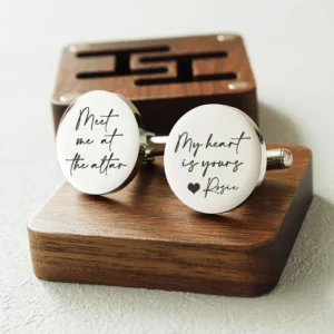 Customize Circular Engraved Name Cufflinks