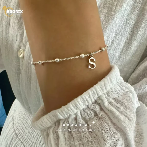 dainty initial bracelet