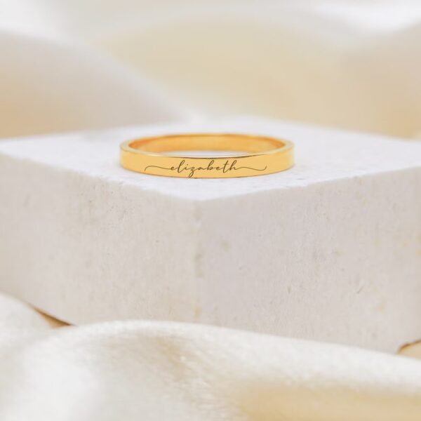 Minimalist Name Ring, Custom Moms Name