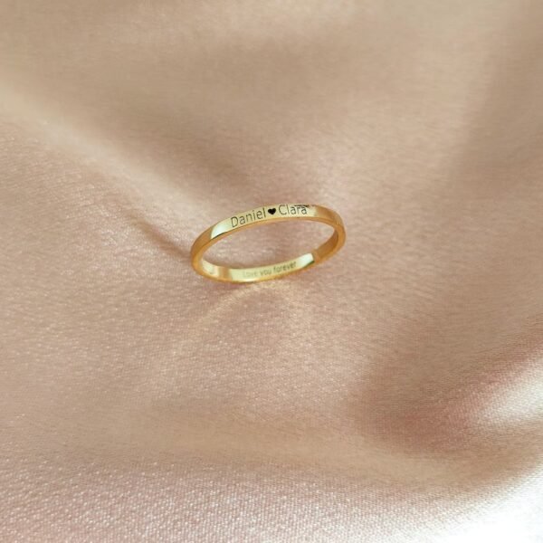 Personalized 2 Skinny Engraved Ring