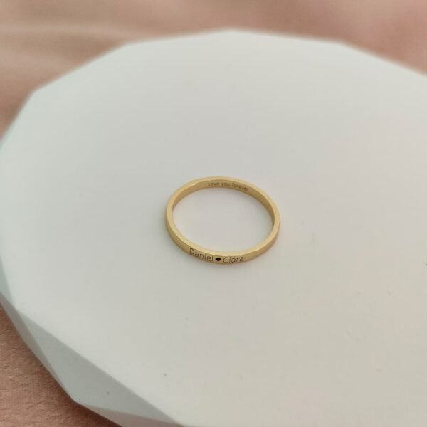 Personalized 2 Skinny Engraved Ring