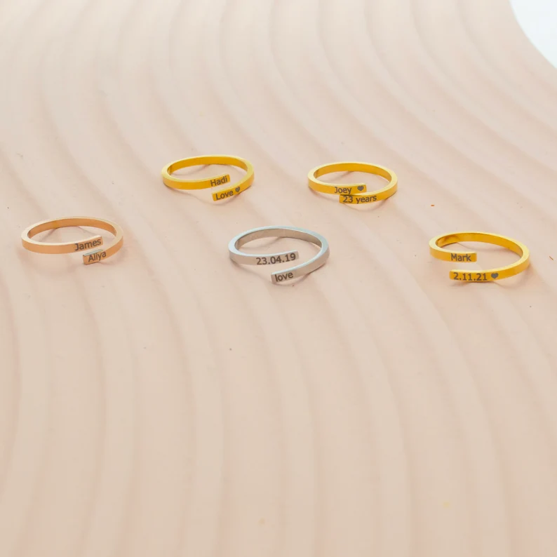 Personalized Double Name Adjusted Ring