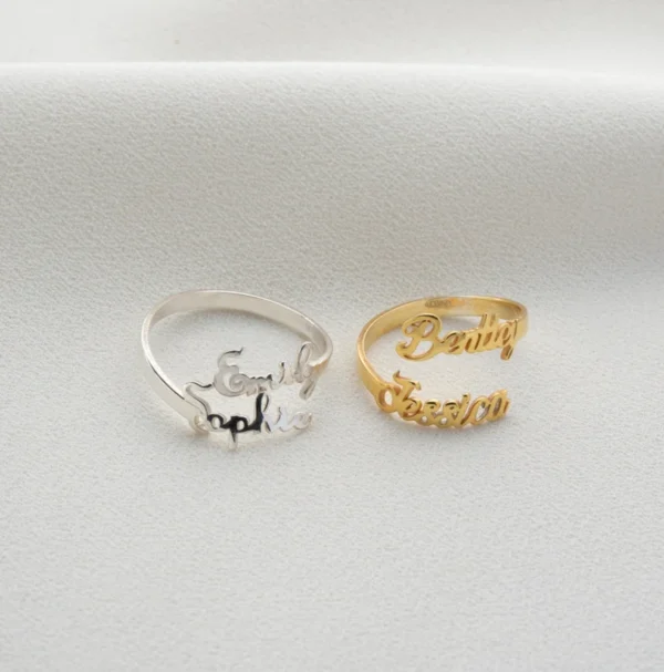 Personalized Double Name Ring