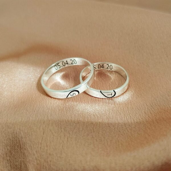 Personalized Heart Shaped Couple Ring