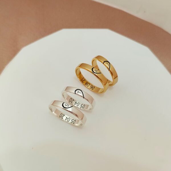 Personalized Heart Shaped Couple Ring