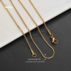 1mm Sleek Golden Round Snake Neck Chain