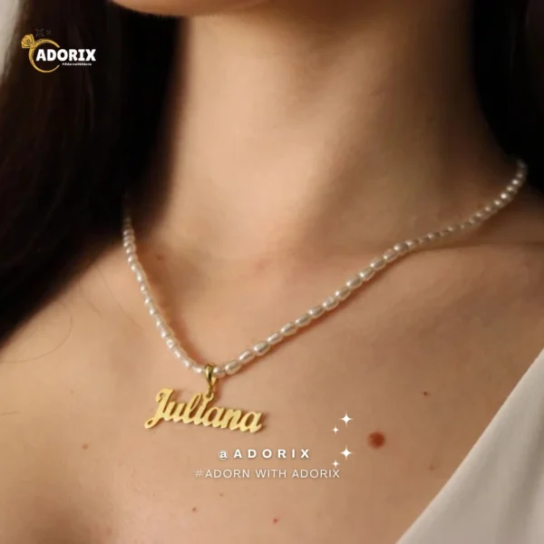 Trendy Pearl Name Necklace