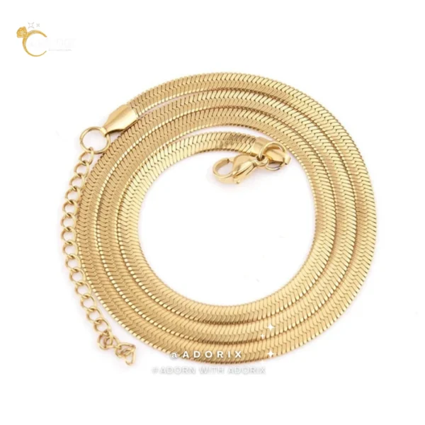 Non-Tarnish Flat Snake Chain Necklace