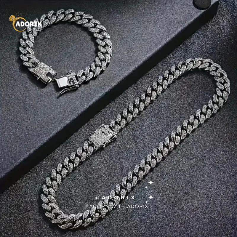 13mm Silver Iced Out Miami Cuban Neck Chain