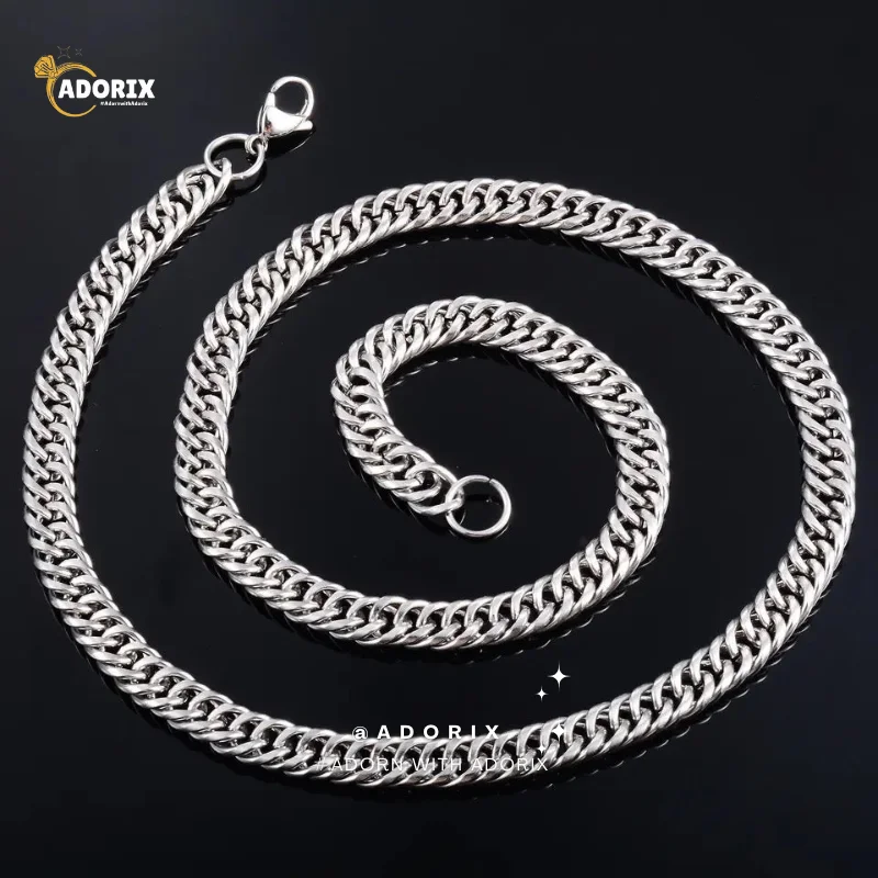 5mm Silver Diamond Cut Cuban Neck Chain