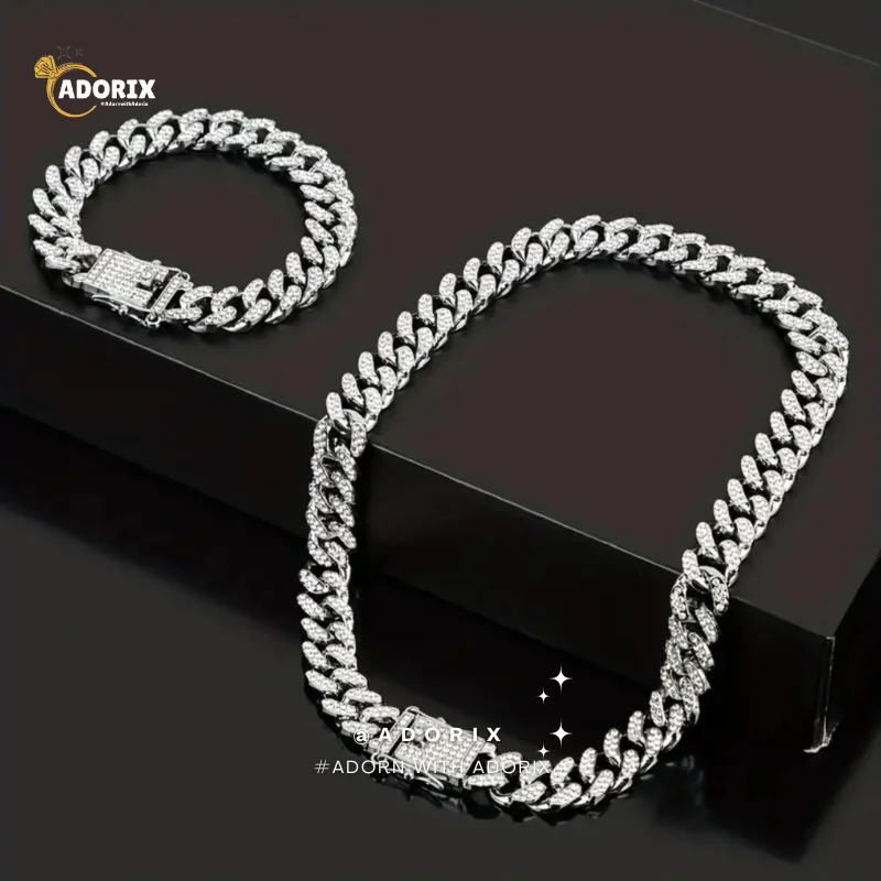 13mm Silver Iced Out Miami Cuban Neck Chain