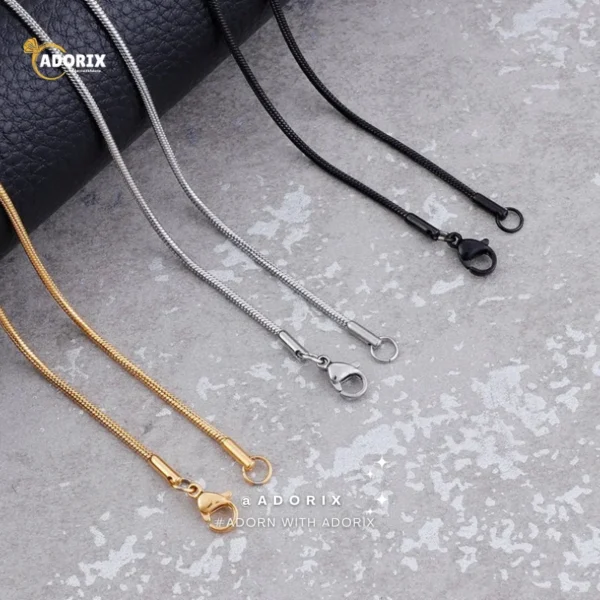 1mm Sleek Golden Round Snake Neck Chain