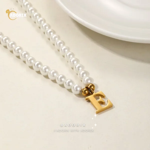 Trendy Pearl Initials Necklace