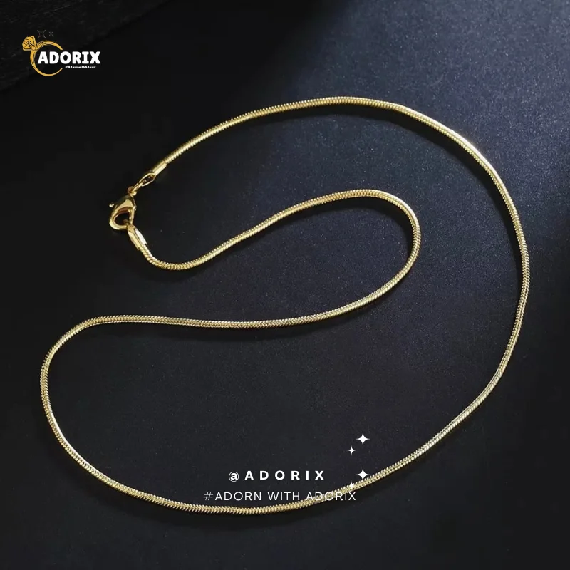 1mm Sleek Golden Round Snake Neck Chain