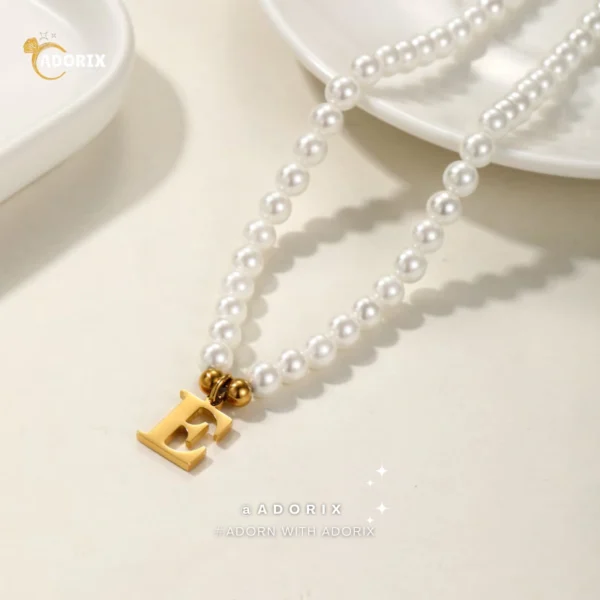 Trendy Pearl Initials Necklace