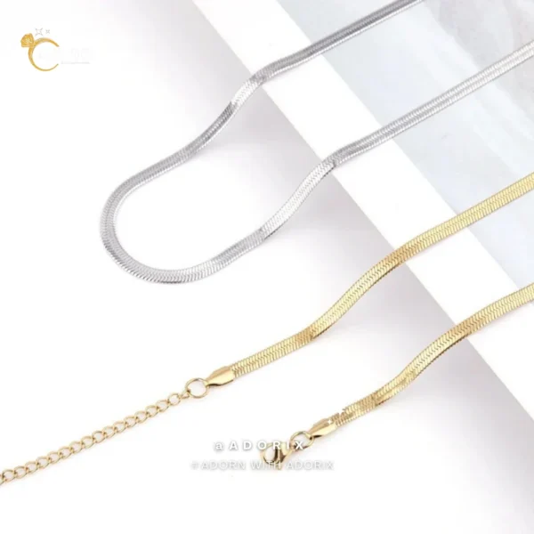 Non-Tarnish Flat Snake Chain Necklace