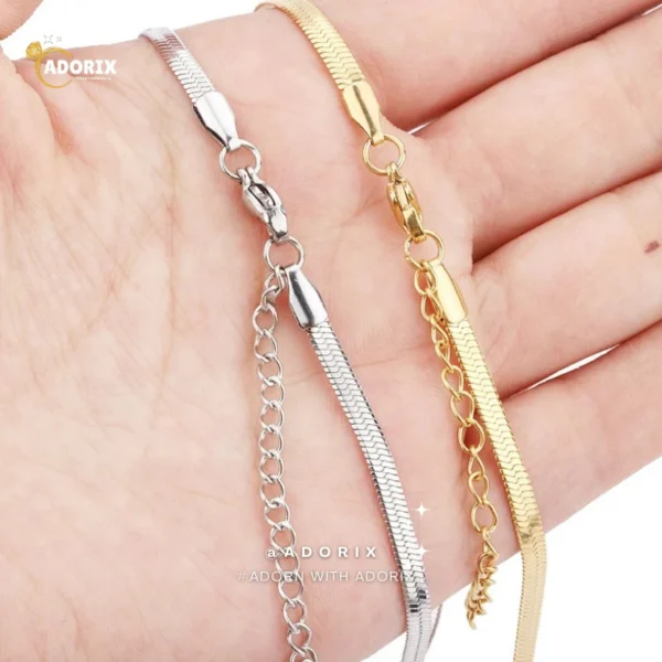 Non-Tarnish Flat Snake Chain Necklace