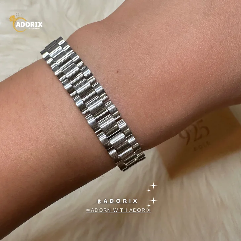 Silver Stainless Steel Watch Band Bracelet