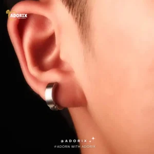 Stainless Steel Silver Non-Piercing Earring For Men