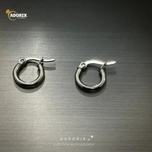 Silver Piercing Simple Bali Stud Earring For Men