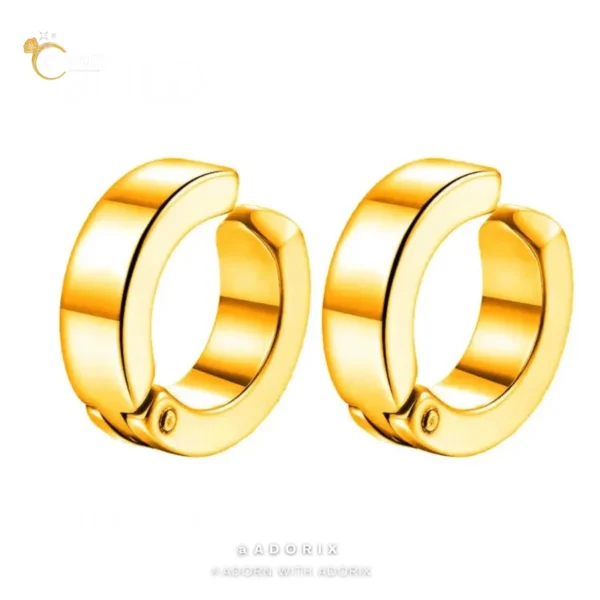 Stainless Steel Golden Non-Piercing Magnetic Earring For Men