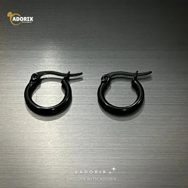 Black Piercing Simple Bali Stud Earring For Men