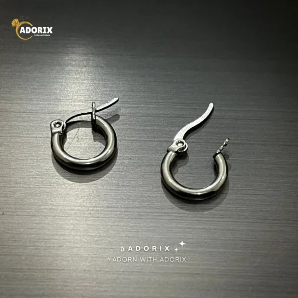 Silver Piercing Simple Bali Stud Earring For Men