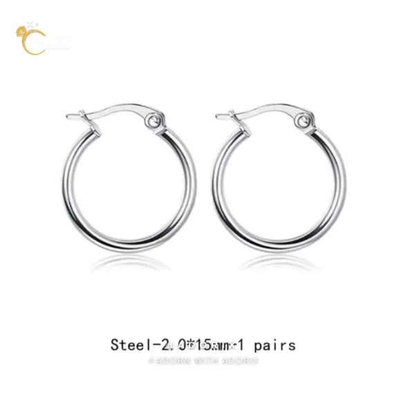 Silver Piercing Simple Bali Stud Earring For Men