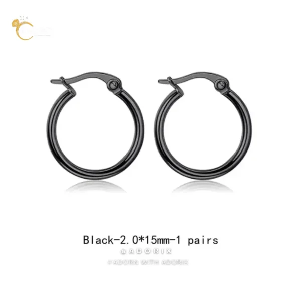 Black Piercing Simple Bali Stud Earring For Men