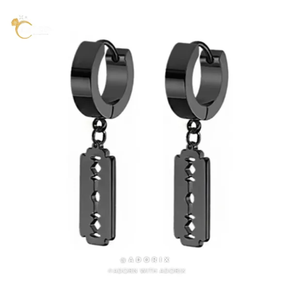 Black Arrowhead Bali Stud Earring Pair For Men