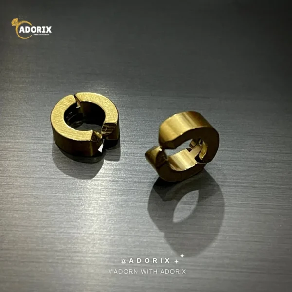 Stainless Steel Golden Non-Piercing Magnetic Earring For Men