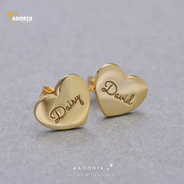 Mini Heart Name Earrings