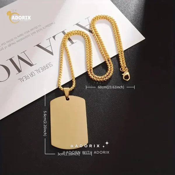 Necklace for Men and Women ID Card Name Jewelry