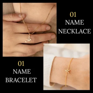 DEAL 03, initial necklace, initial bracelet