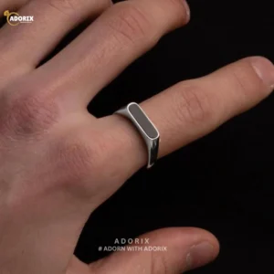 SILVER SIGNET BAR RING