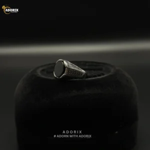 SILVER BLACK ONYX STATEMENT RING